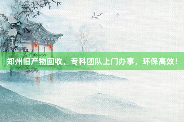郑州旧产物回收，专科团队上门办事，环保高效！
